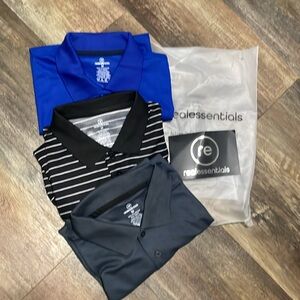 Realessentials Men's Size Medium Polo Shirt  set of 3